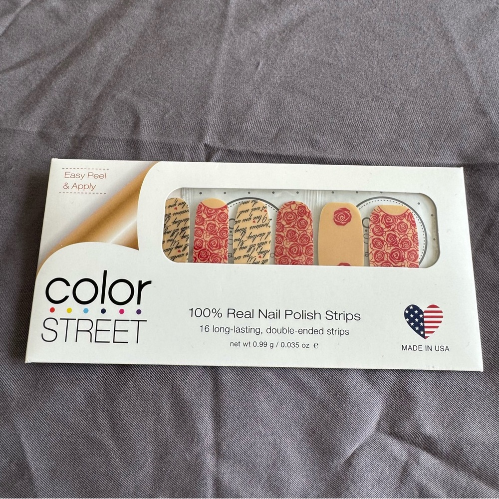 *Retired* Color Street: Rose & Prose | Valentine’s Day Floral Neutral Red Beige - Picture 3 of 10